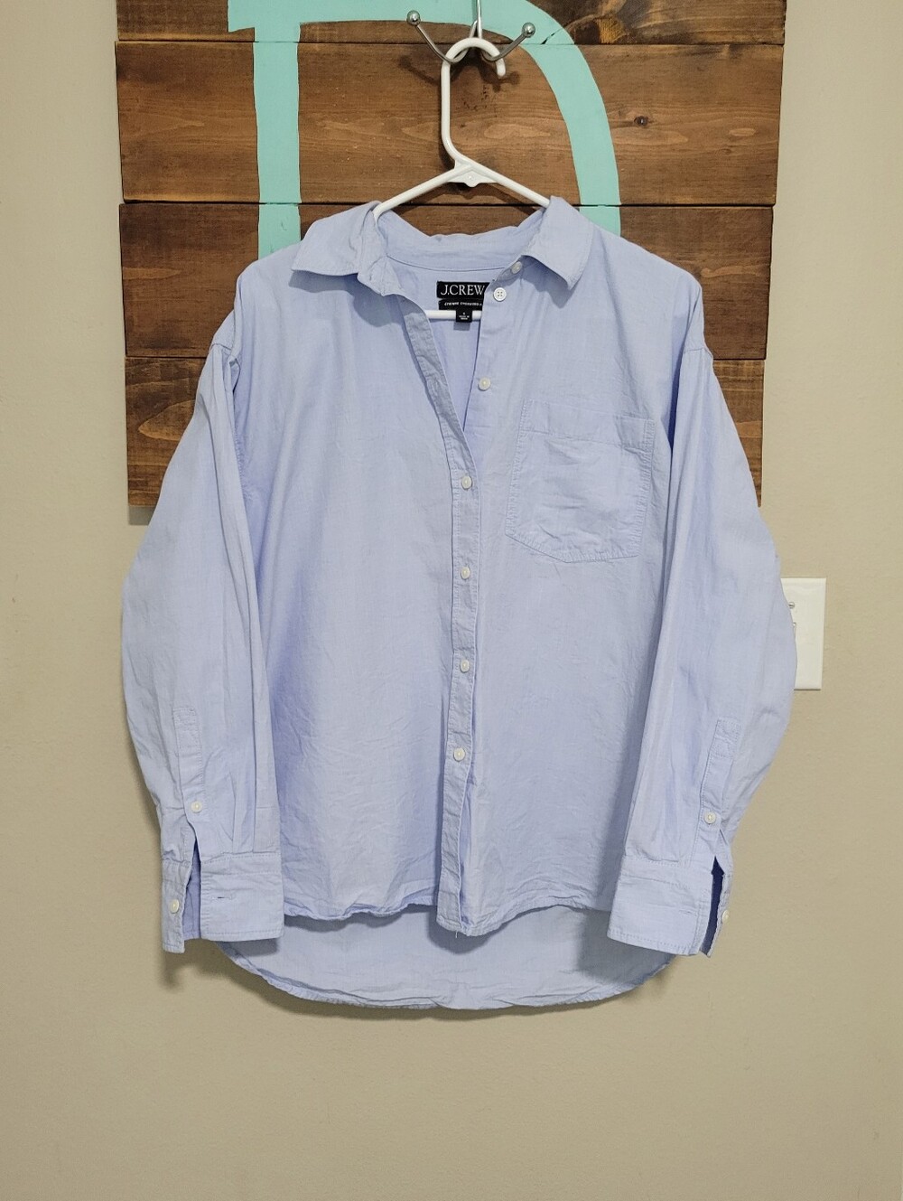 J. Crew Light Blue Étienne oversized button-up shirt in lightweight oxford Small